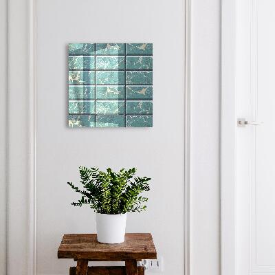 Schlüsselbox für die Wand in türkisfarbenem Marmor-Design