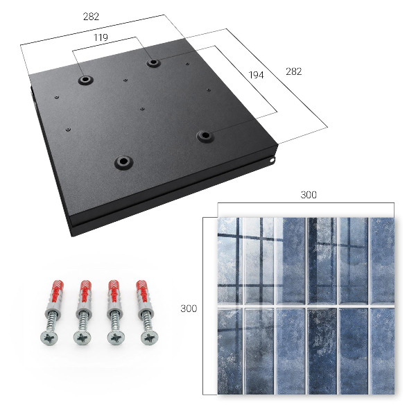 Schlüsselbox für die Wand in blauem Fliesendesign