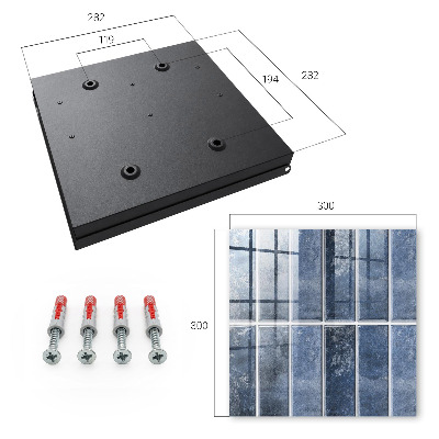 Schlüsselbox für die Wand in blauem Fliesendesign
