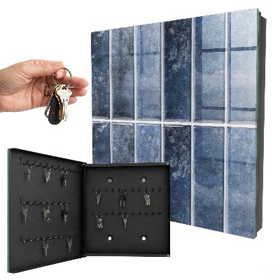Schlüsselbox für die Wand in blauem Fliesendesign