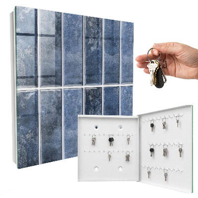 Schlüsselbox für die Wand in blauem Fliesendesign