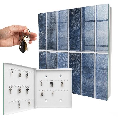 Schlüsselbox für die Wand in blauem Fliesendesign