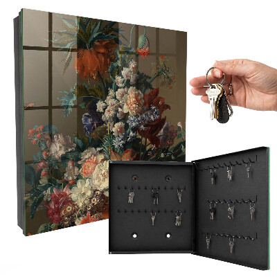 Schlüsselbox für die Wandmontage mit Motiv Ein Blumenstrauß