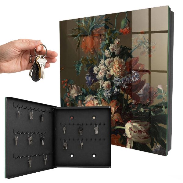 Schlüsselbox für die Wandmontage mit Motiv Ein Blumenstrauß