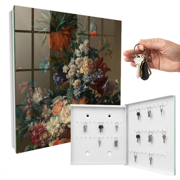 Schlüsselbox für die Wandmontage mit Motiv Ein Blumenstrauß