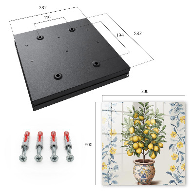 Schlüsselkasten mit Zitronenbaum-Motiv
