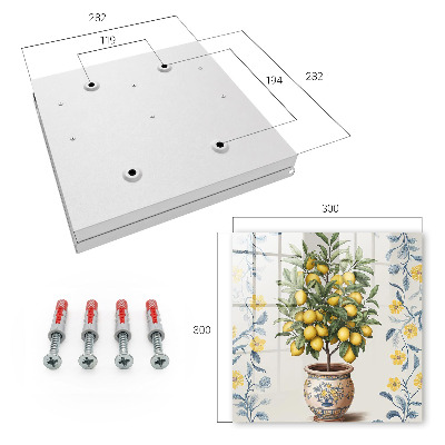Schlüsselkasten mit Zitronenbaum-Motiv