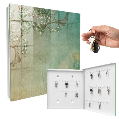 Schlüsselkasten mit Motiv blühender Baum