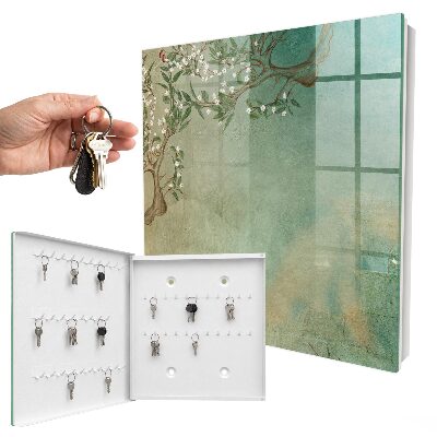 Schlüsselkasten mit Motiv blühender Baum