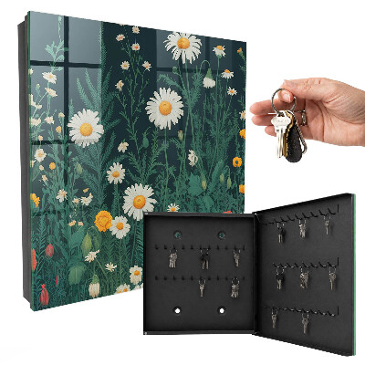 Schlüsselbox für die Wand im Design Blumenwiese