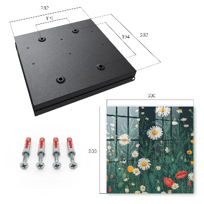Schlüsselbox für die Wand im Design Blumenwiese