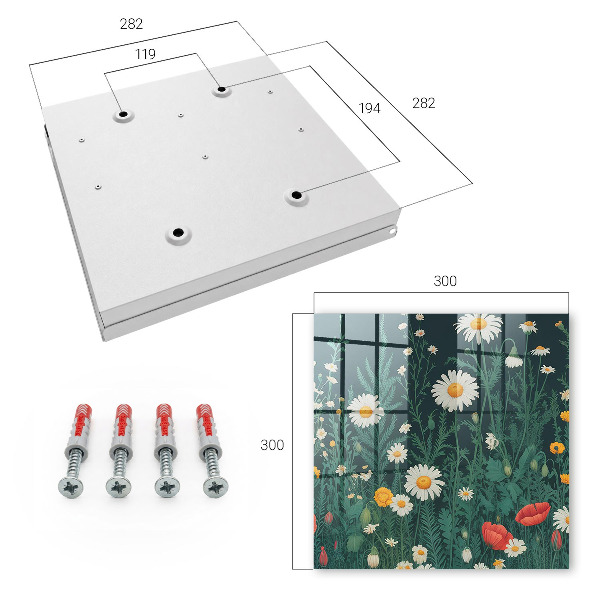 Schlüsselbox für die Wand im Design Blumenwiese