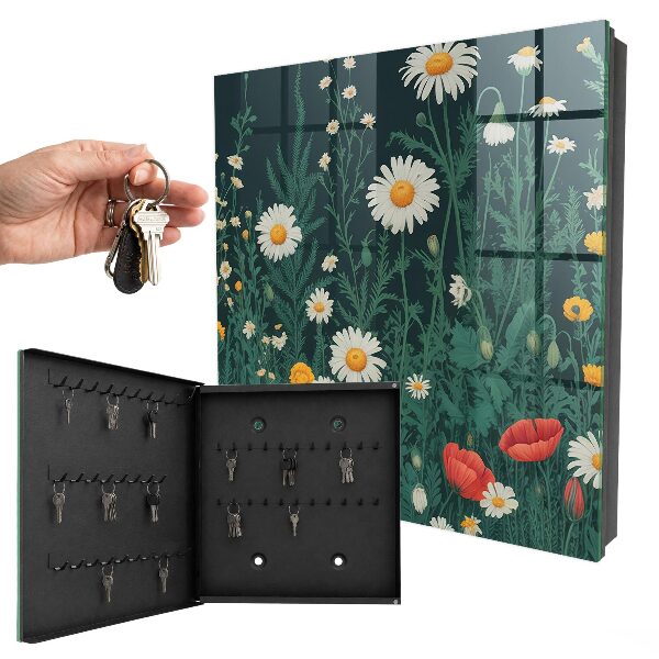 Schlüsselbox für die Wand im Design Blumenwiese