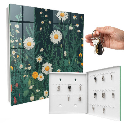Schlüsselbox für die Wand im Design Blumenwiese