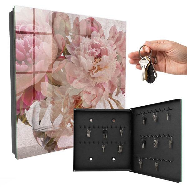 Schlüsselbox für die Wand mit romantischem Blumenmotiv