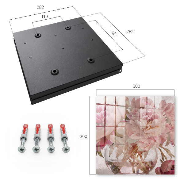 Schlüsselbox für die Wand mit romantischem Blumenmotiv