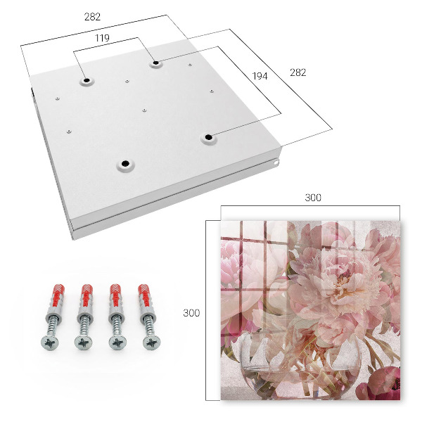 Schlüsselbox für die Wand mit romantischem Blumenmotiv