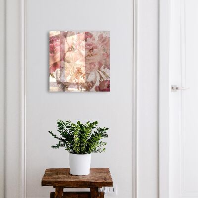 Schlüsselbox für die Wand mit romantischem Blumenmotiv