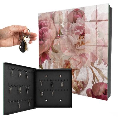 Schlüsselbox für die Wand mit romantischem Blumenmotiv
