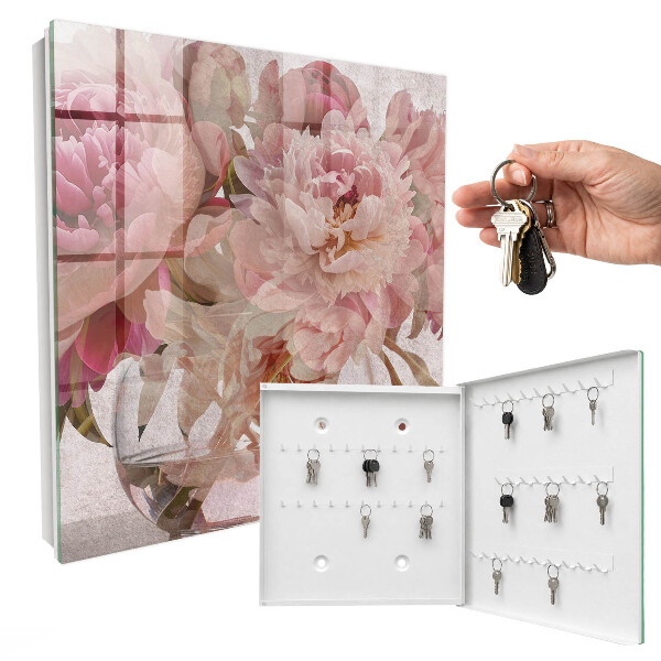 Schlüsselbox für die Wand mit romantischem Blumenmotiv