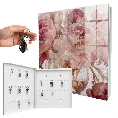 Schlüsselbox für die Wand mit romantischem Blumenmotiv