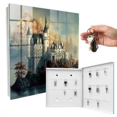 Schlüsselkasten mit Motiv Schloss im Herbst