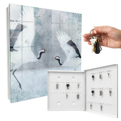 Schlüsselbox für die Wand mit Motiv Kraniche im Flug