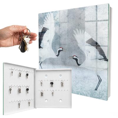 Schlüsselbox für die Wand mit Motiv Kraniche im Flug