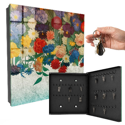 Schlüsselbox zur Wandmontage Motiv Blumenparadies