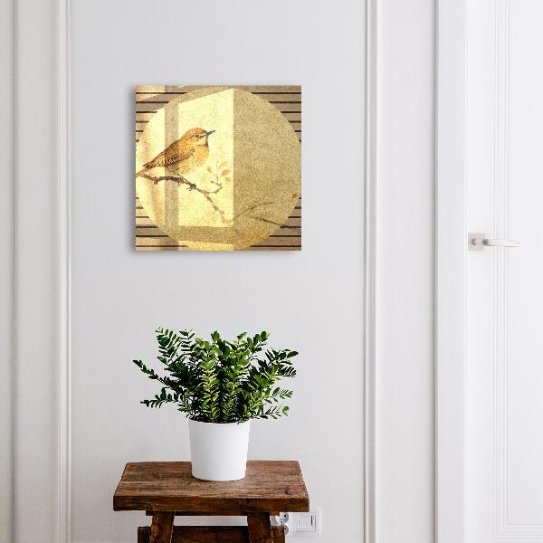 Schlüsselbox in Cremefarben mit Vogelmotiv