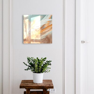 Schlüsselbox mit Motiv pastellfarbene Federn