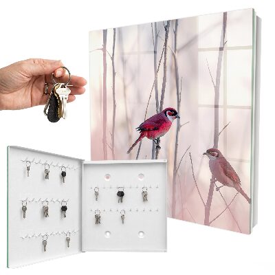 Schlüsselbox zur Wandmontage mit Motiv Zwei Vögel