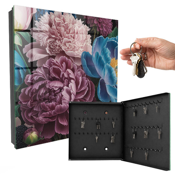 Schlüsselkasten mit buntem Blumenmotiv
