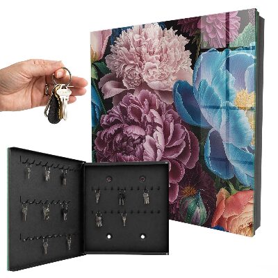 Schlüsselkasten mit buntem Blumenmotiv