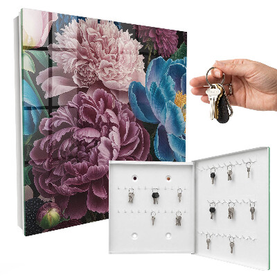 Schlüsselkasten mit buntem Blumenmotiv