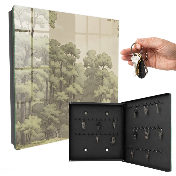 Schlüsselbox für die Wand im Design Grüner Wald