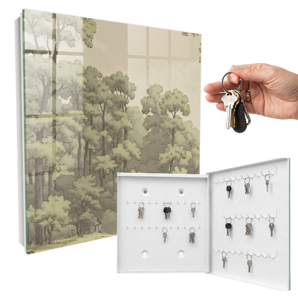 Schlüsselbox für die Wand im Design Grüner Wald