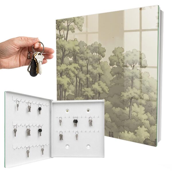 Schlüsselbox für die Wand im Design Grüner Wald