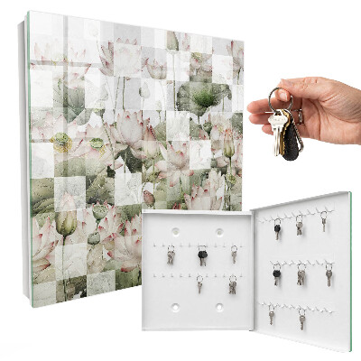 Schlüsselbox für die Wand mit geometrischem Lilienmotiv