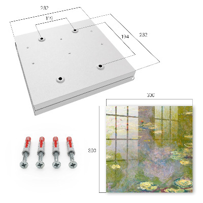 Schlüsselbox zur Wandmontage Motiv Claude Monets Seerosen