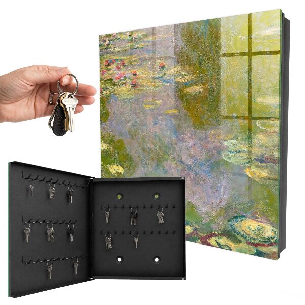 Schlüsselbox zur Wandmontage Motiv Claude Monets Seerosen