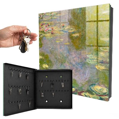 Schlüsselbox zur Wandmontage Motiv Claude Monets Seerosen