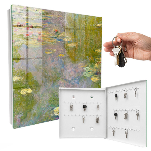 Schlüsselbox zur Wandmontage Motiv Claude Monets Seerosen