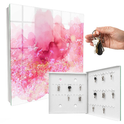 Schlüsselbox zur Wandmontage mit Motiv Blumenlandschaft