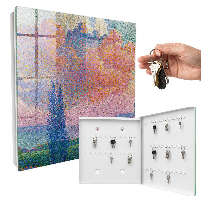 Schlüsselbox zur Wandmontage mit buntem Naturmotiv