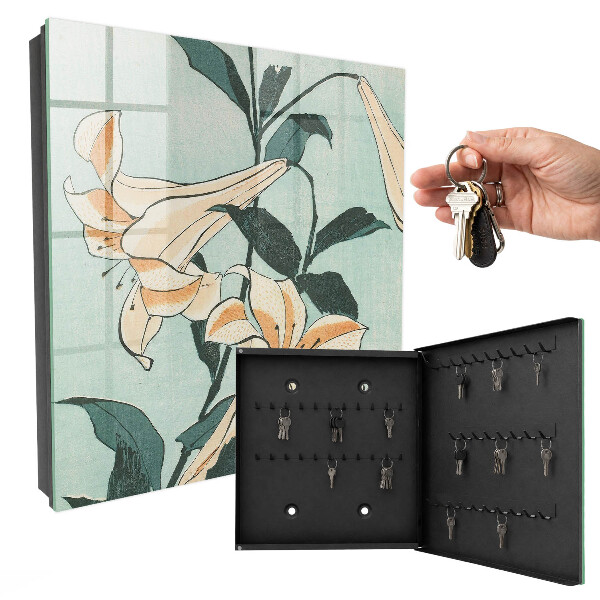 Schlüsselkasten mit Motiv Zarte Lilien
