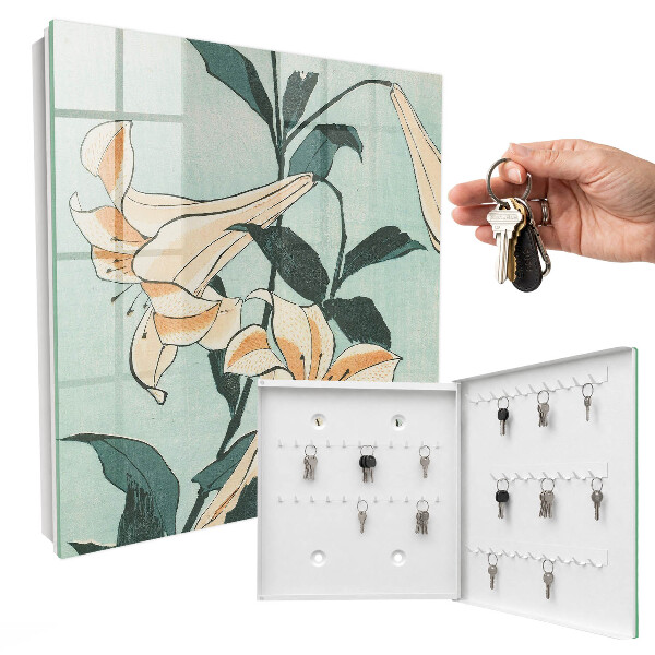 Schlüsselkasten mit Motiv Zarte Lilien