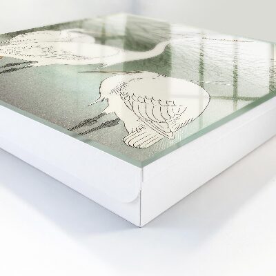 Schlüsselbox zur Wandmontage mit Motiv Reiher und Gräser