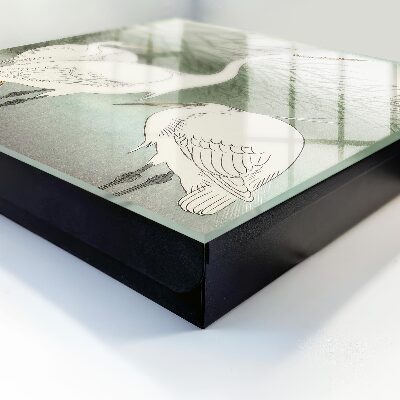 Schlüsselbox zur Wandmontage mit Motiv Reiher und Gräser