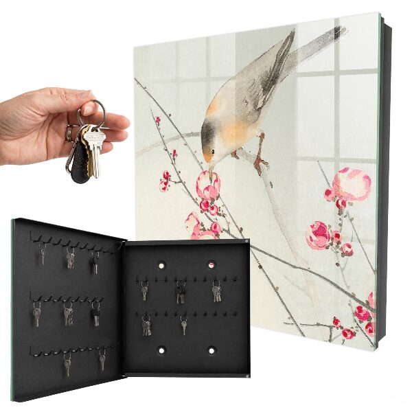 Schlüsselkasten mit Blumen für Vögel Motiv